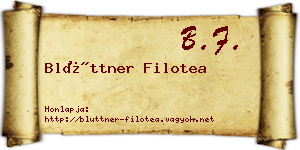 Blüttner Filotea névjegykártya